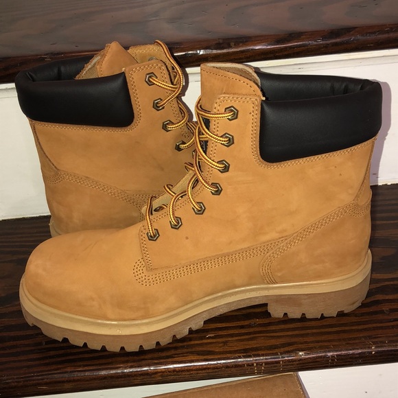 TIMBERLAND PRO Wheat Genuine Leather Premium Waterproof Hiking Boots 6” Sz 12 - Picture 13 of 13
